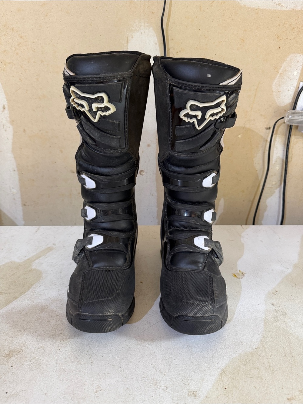 Fox Kids Black and White Motocross Boots